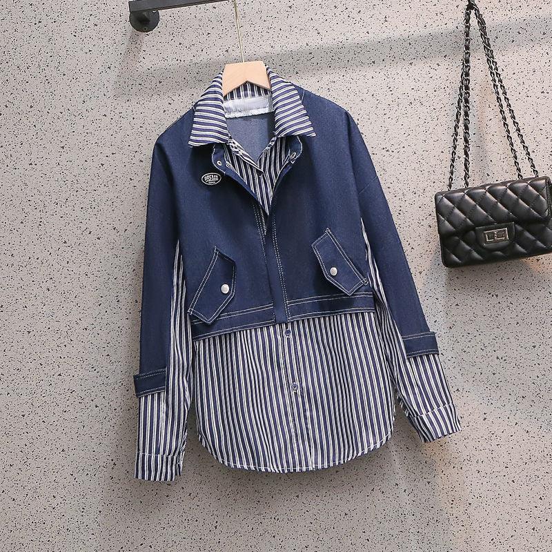 Casual Denim Jacket Fake Two-piece Suit Women - melvincucci