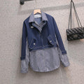 Casual Denim Jacket Fake Two-piece Suit Women - melvincucci