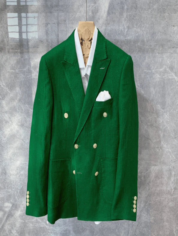 Casual Double-Breasted Linen Small Suit Jacket Men - melvincucci