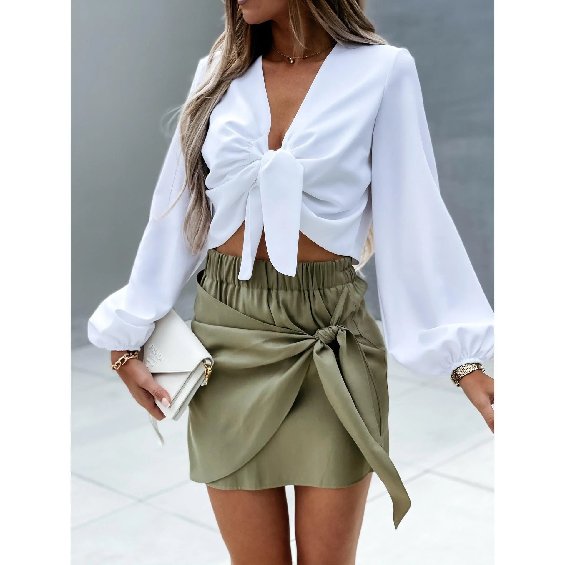 Casual Lace-up Skirt INS Holiday Style Personality Short Skirt Women - melvincucci
