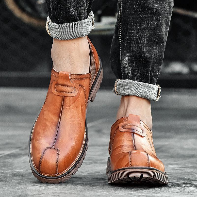 Casual leather shoes men loafers - melvincucci