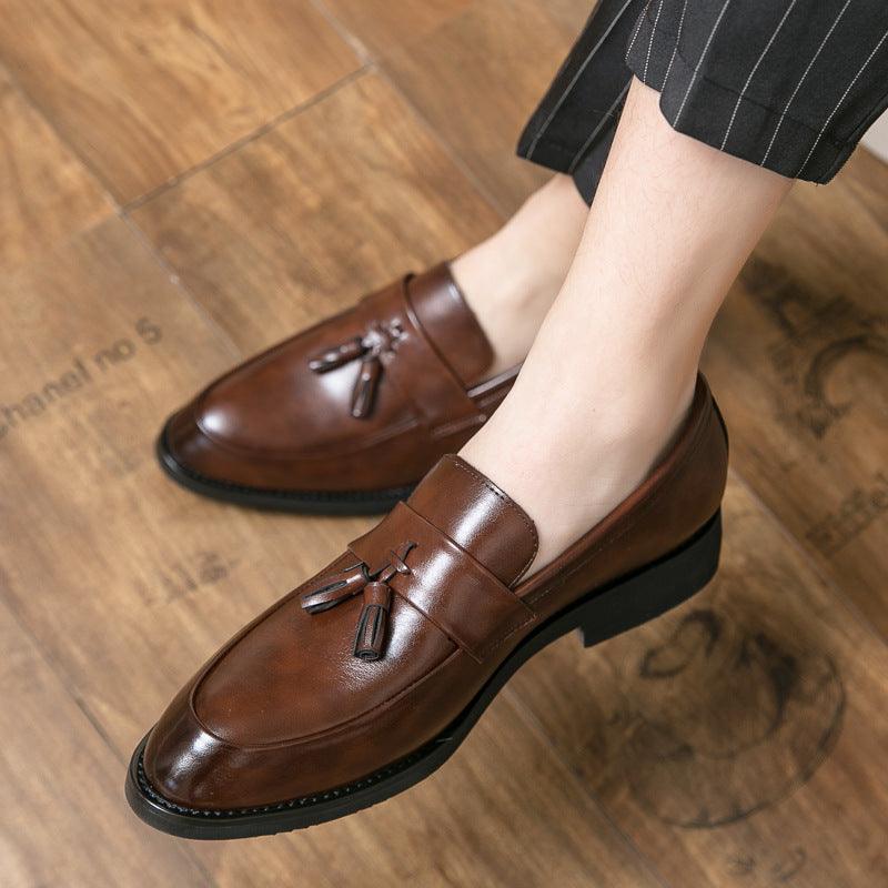 Casual Men Loafers Classic Tassel Men Leather Shoes Wedding Men Dress - melvincucci