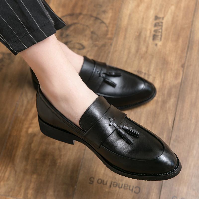 Casual Men Loafers Classic Tassel Men Leather Shoes Wedding Men Dress - melvincucci