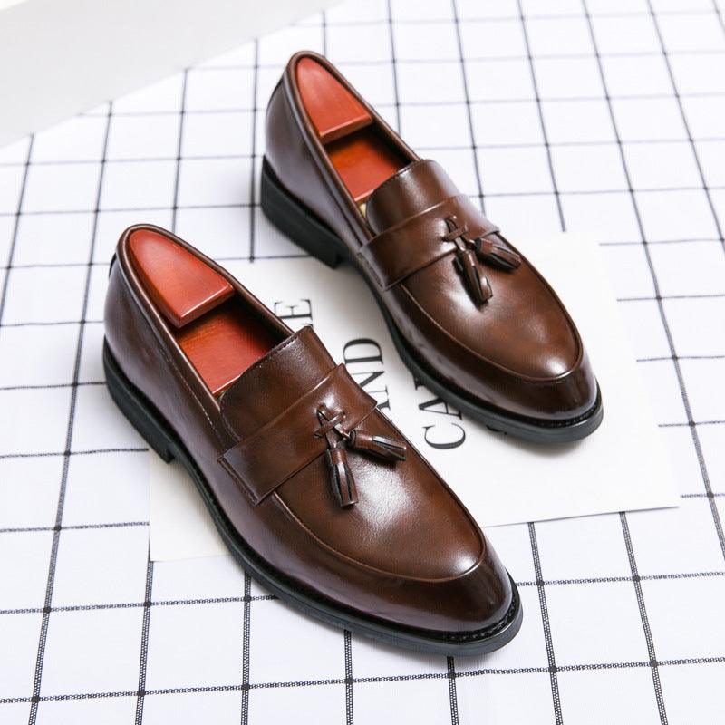 Casual Men Loafers Classic Tassel Men Leather Shoes Wedding Men Dress - melvincucci