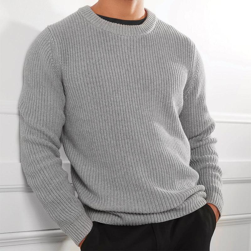 Casual Men's Solid Color Top Sweater knitted Pullover - melvincucci