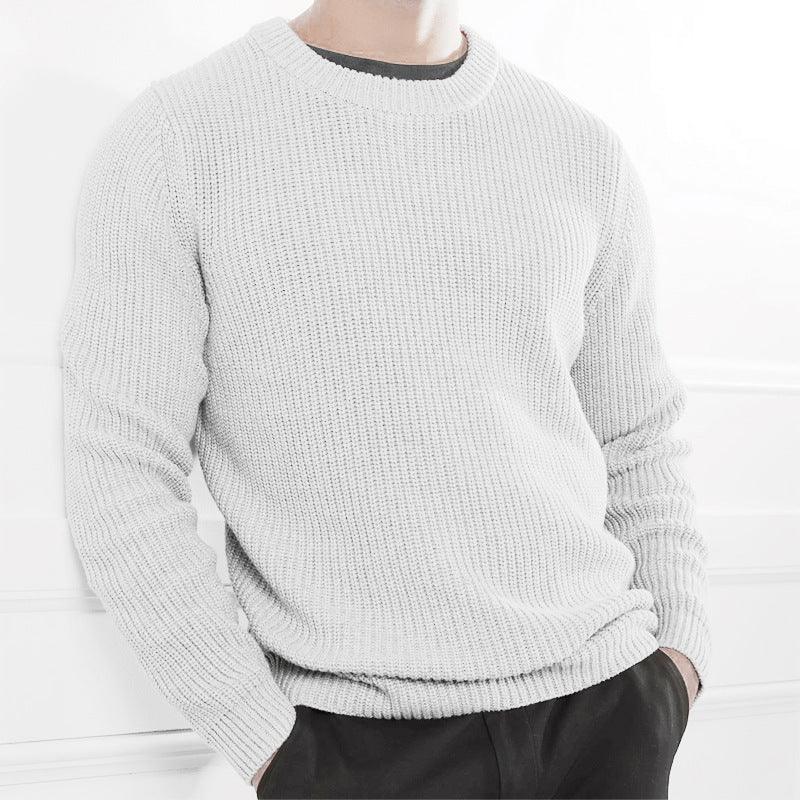 Casual Men's Solid Color Top Sweater knitted Pullover - melvincucci