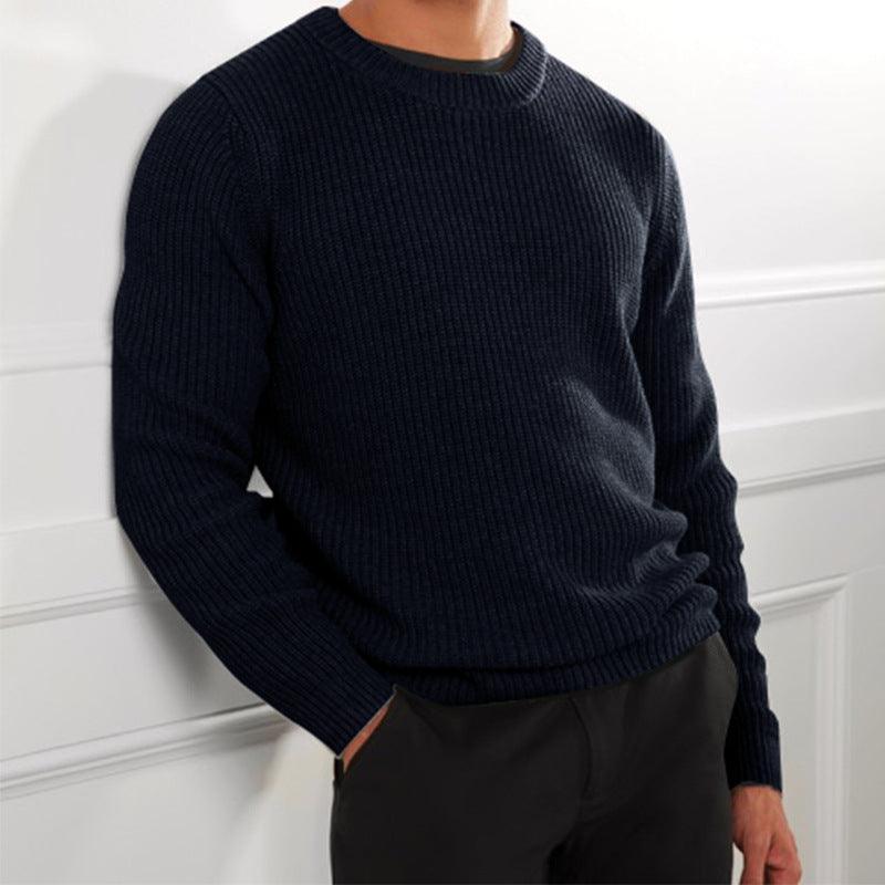 Casual Men's Solid Color Top Sweater knitted Pullover - melvincucci
