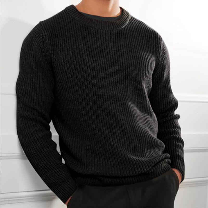 Casual Men's Solid Color Top Sweater knitted Pullover - melvincucci
