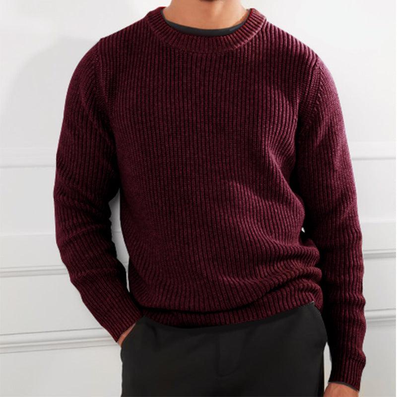 Casual Men's Solid Color Top Sweater knitted Pullover - melvincucci