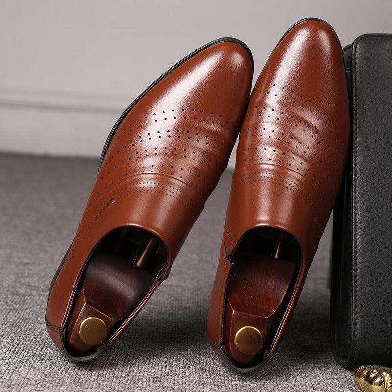 Casual pointed toe shoes men leather shoes men - melvincucci