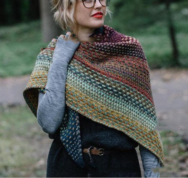 Casual Printed 5-color Striped Scarf Women - melvincucci