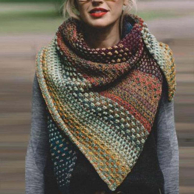Casual Printed 5-color Striped Scarf Women - melvincucci