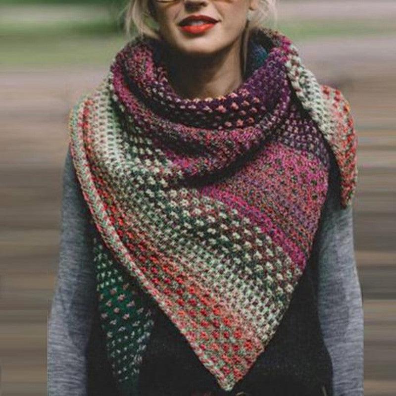 Casual Printed 5-color Striped Scarf Women - melvincucci