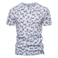 Casual Slim-Fit Stretch T-Shirt Men Short-Sleeved Printed T-Shirt Sports Men - melvincucci