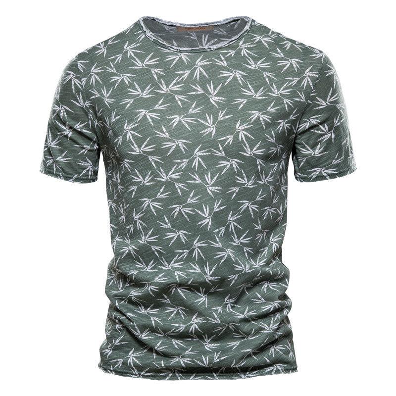 Casual Slim-Fit Stretch T-Shirt Men Short-Sleeved Printed T-Shirt Sports Men - melvincucci