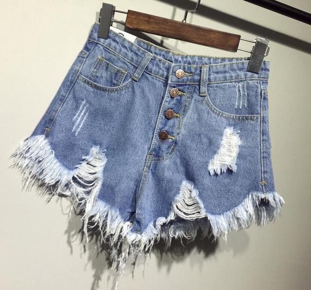 Casual Summer Women Denim Short High Waists Sexy Short Jeans - melvincucci