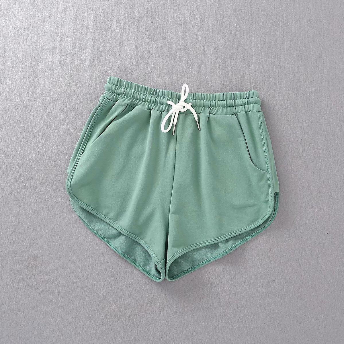 Casual Women Sports Shorts Summer New Fashion Candy Color Drawstring Skinny Shorts Lady Elastic Waist Beach Running Short Bottom - melvincucci