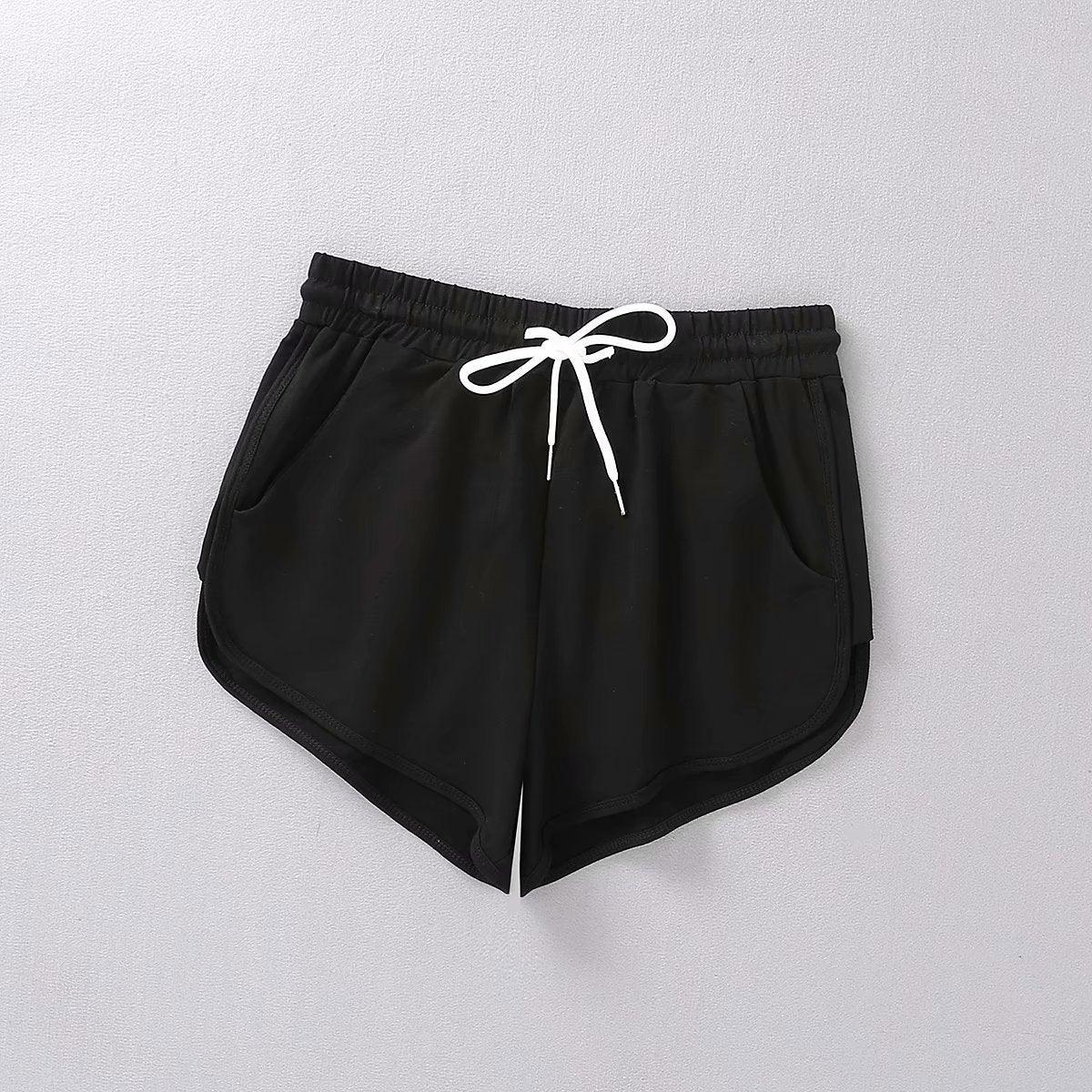 Casual Women Sports Shorts Summer New Fashion Candy Color Drawstring Skinny Shorts Lady Elastic Waist Beach Running Short Bottom - melvincucci