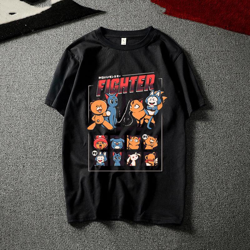 Cat anime T-shirt men - melvincucci