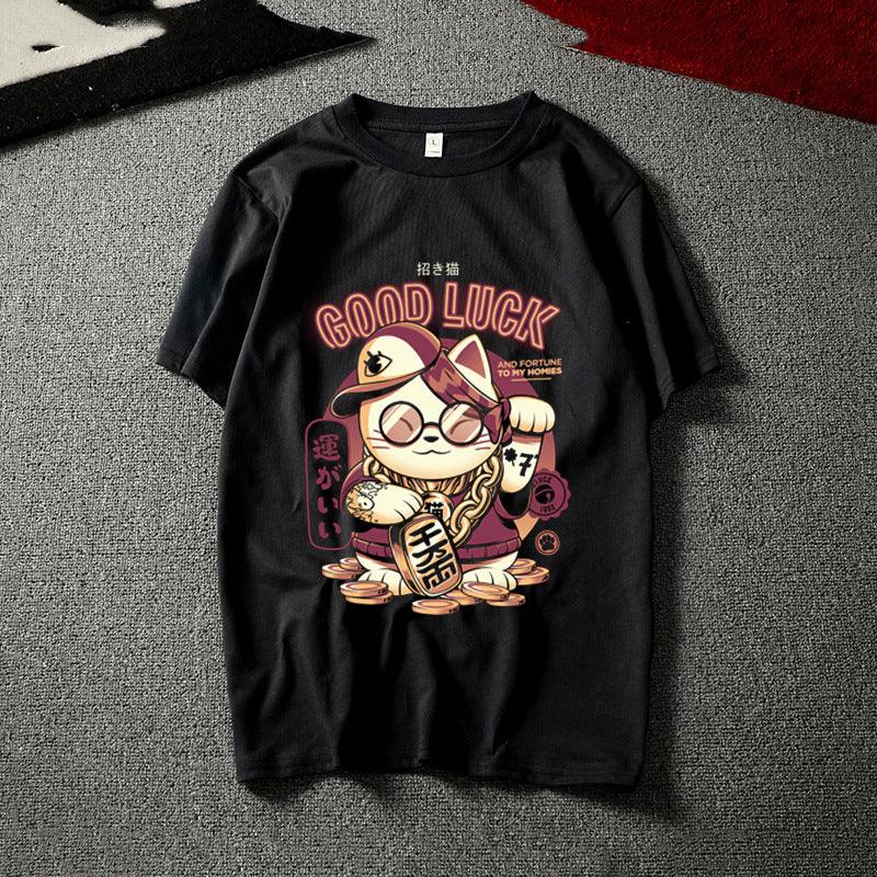 Cat anime T-shirt men - melvincucci