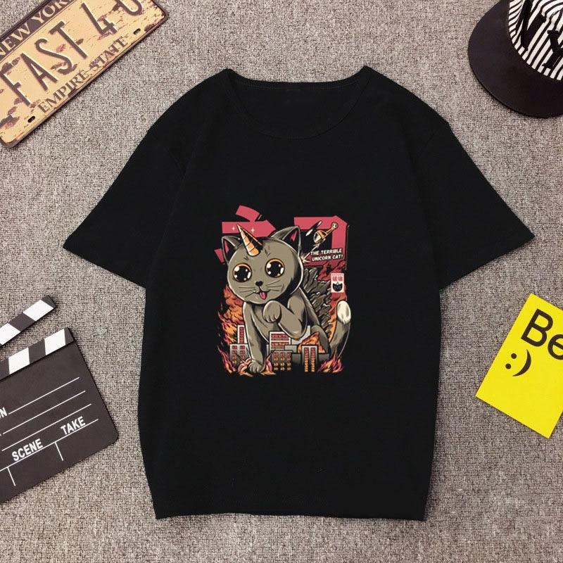 Cat anime T-shirt men - melvincucci