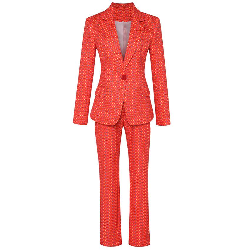 Catwalk Suit Ladies One-button Floral Blazer - melvincucci