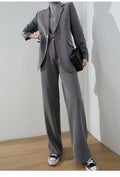 Gray Suit Jacket Casual Temperament Small Suit Women - melvincucci