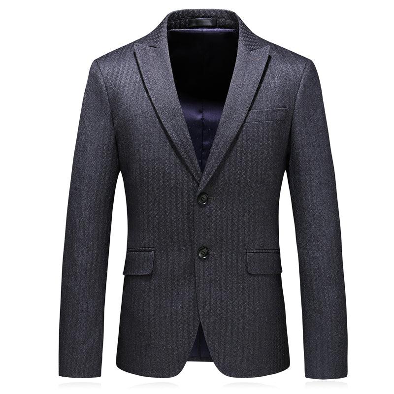 Autumn Men's Business Casual Striped Flower Suit Jacket Slim Big Size Banquet Dress Suit Gown Jacket Men - melvincucci