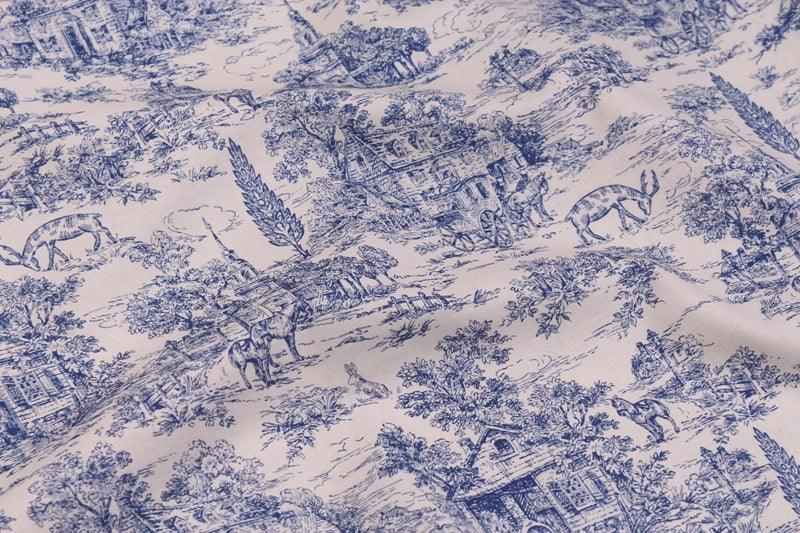 Plain Digital Print Vintage Blues Print Fabric - melvincucci