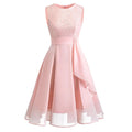 Chiffon dress lace stitching dress dress - melvincucci