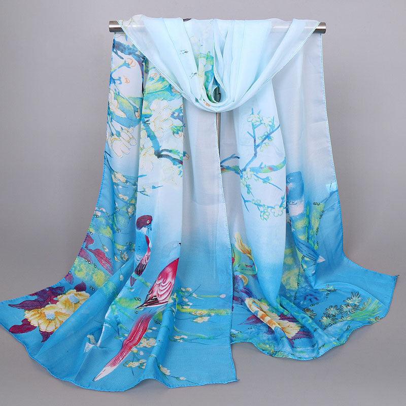 Chiffon Printed Chiffon Scarf For Women - melvincucci