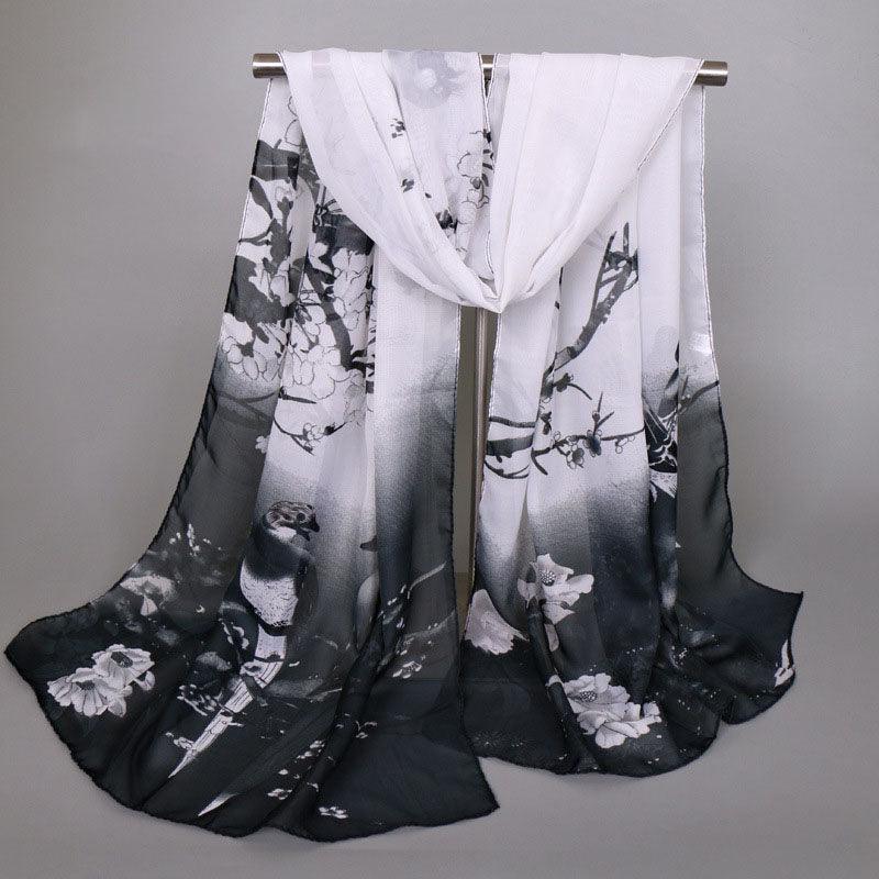 Chiffon Printed Chiffon Scarf For Women - melvincucci