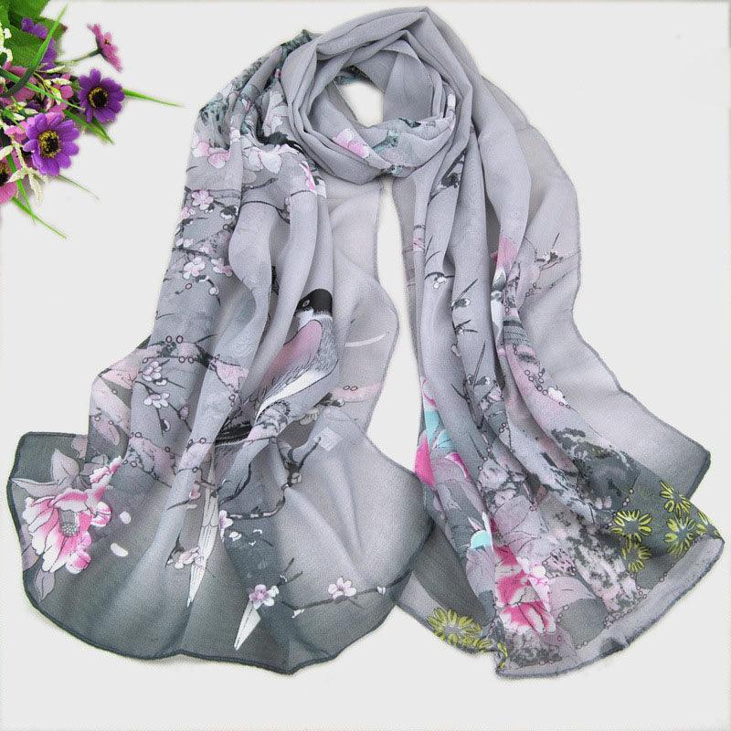 Chiffon Printed Chiffon Scarf For Women - melvincucci