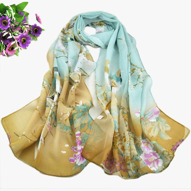 Chiffon Printed Chiffon Scarf For Women - melvincucci