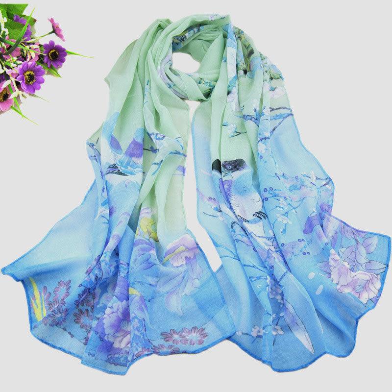 Chiffon Printed Chiffon Scarf For Women - melvincucci