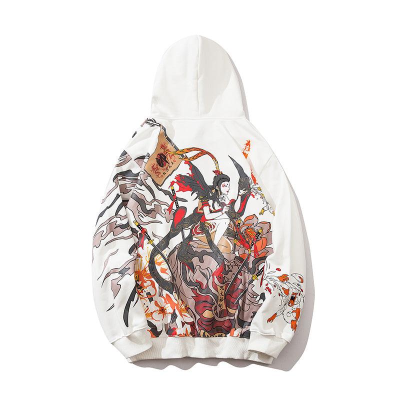 Chinese style printed hooded sweatshirt men - melvincucci