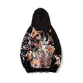 Chinese style printed hooded sweatshirt men - melvincucci