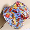 Coke Burger Fries Printing Double-sided Fisherman Hat Female Tide Brand Sun Hat Sunscreen Basin Hat Men And Women Hat - melvincucci