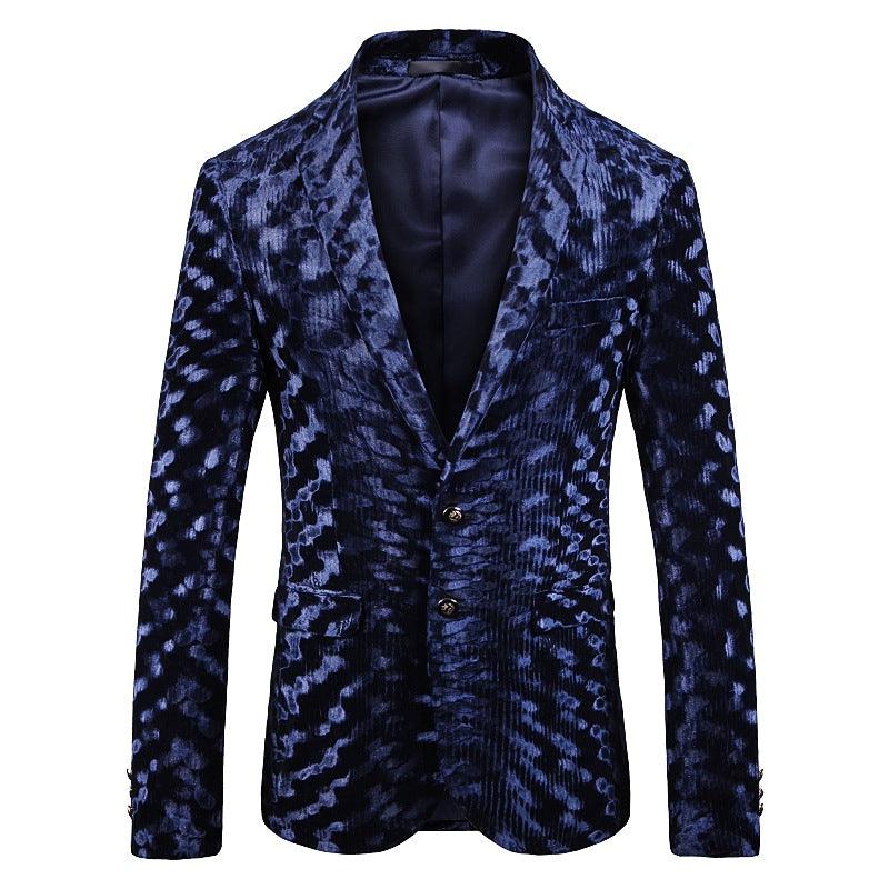 Colorblock Plus Size Suit Men's Silky Blazer Youth Jacket - melvincucci