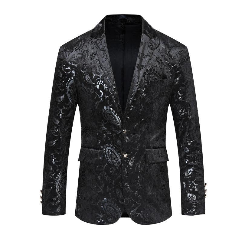 Colorblock Plus Size Suit Men's Silky Blazer Youth Jacket - melvincucci