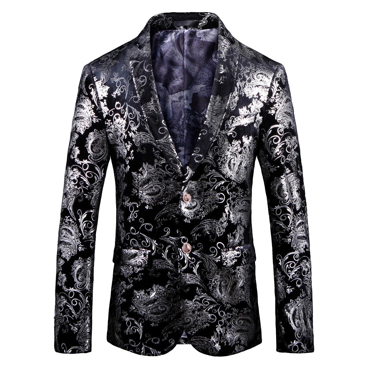 Colorblock Plus Size Suit Men's Silky Blazer Youth Jacket - melvincucci