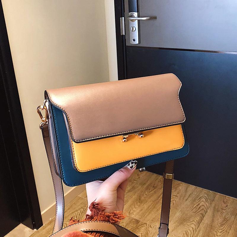 Contrast Color Leather Shoulder Bags For Women - melvincucci
