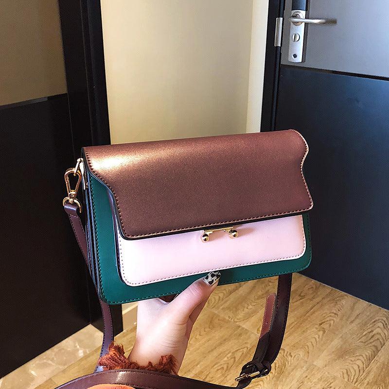 Contrast Color Leather Shoulder Bags For Women - melvincucci