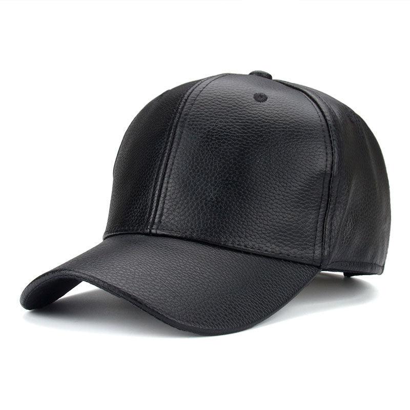 Cool!new fashion PU black Baseball Cap women Hats For men fall Leather cap Trucker cap casquette snapback winter for women - melvincucci