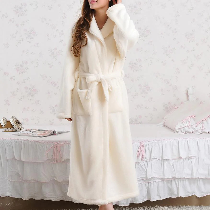 Coral Fleece Pajamas Pajamas Women Thickened Flannel Long-sleeved Men's Bathrobes Home Clothes - melvincucci