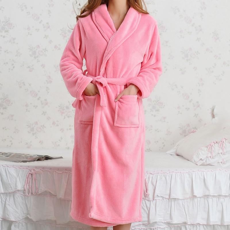 Coral Fleece Pajamas Pajamas Women Thickened Flannel Long-sleeved Men's Bathrobes Home Clothes - melvincucci
