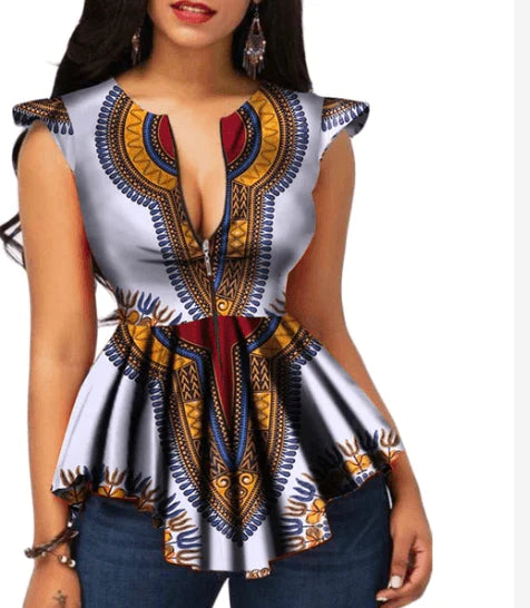 Cotton African Women's Blouse African Big Good J - melvincucci