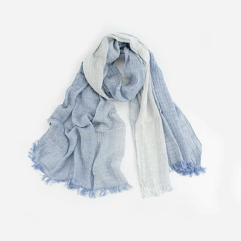 Cotton and linen stripes scarf - melvincucci