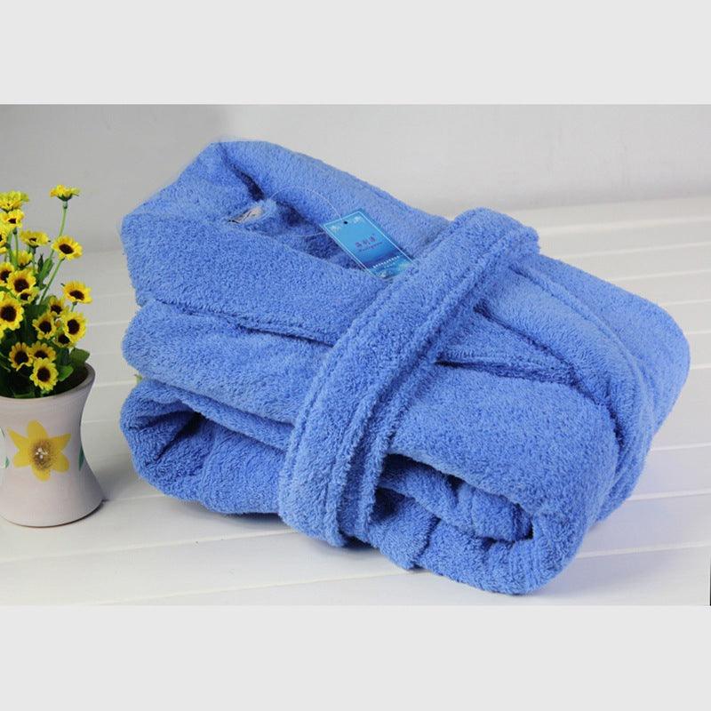 Cotton Bathrobe Night Gown Toweling Pajamas Couple Adult Bathrobe - melvincucci