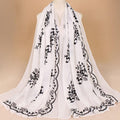 Cotton Embroidered Long Scarf For Indian Women - melvincucci
